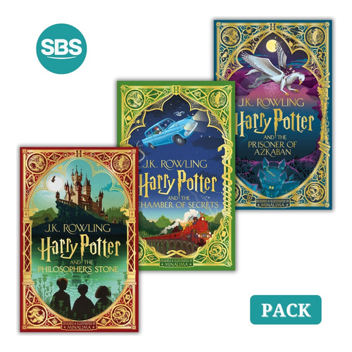 Harry Potter 1 Al 3 - Minalima Edition En Ingles - 3 Libros