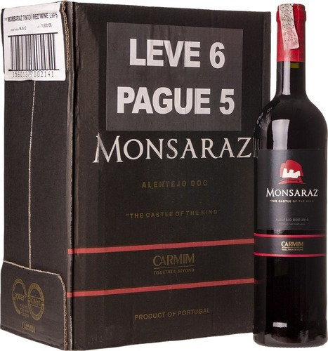 Kit de Vinho Tinto Monsaraz Doc Leve 6 Unidades Pague 5 Carmim