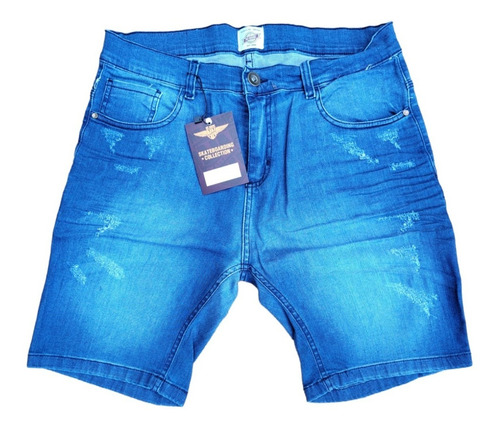 Bermuda Jean Hombre Elastizada No Name Blue Grind Gastada