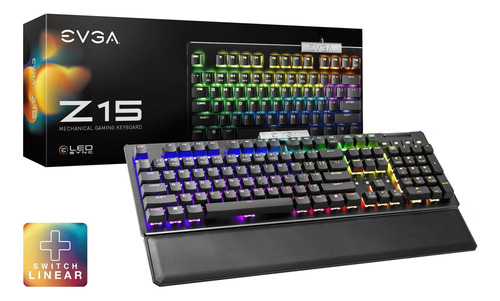 Evga Z15 Rgb Teclado Usb Para Juegos, Led Retroiluminado Negro Español Latinoamérica