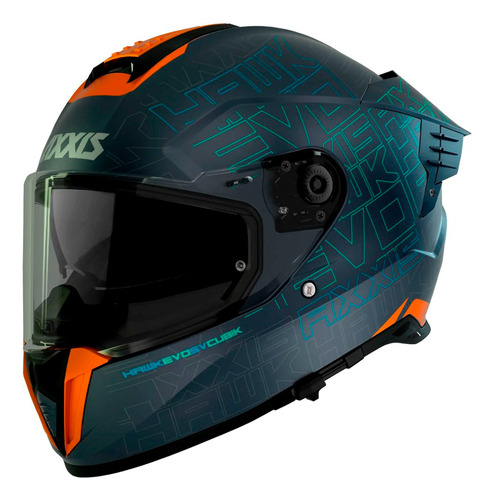 Casco Axxis  Hawk Sv Evo Cubik  Naranja Fluor Mate