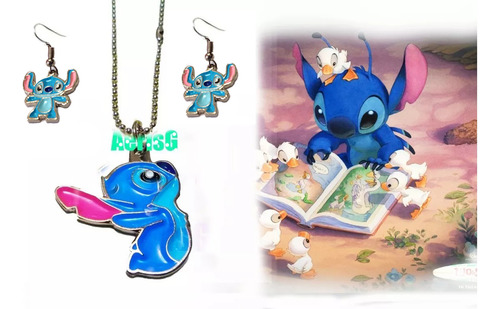 Arg Collar Y Aretes A Juego D Stitch De Lilo & Stitch Disney