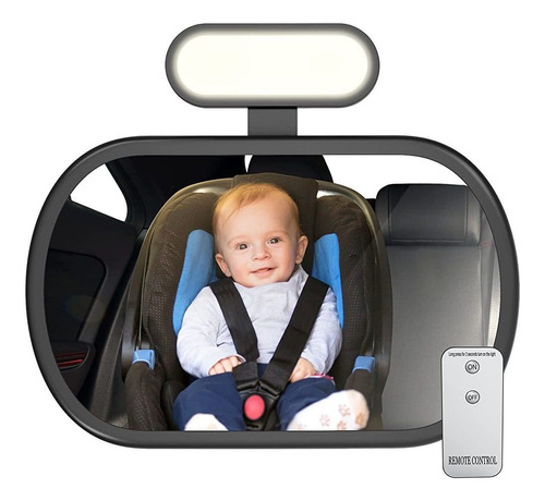 Joydow Baby Car Mirror Con Luz Nocturna, Espejo De Seguridad