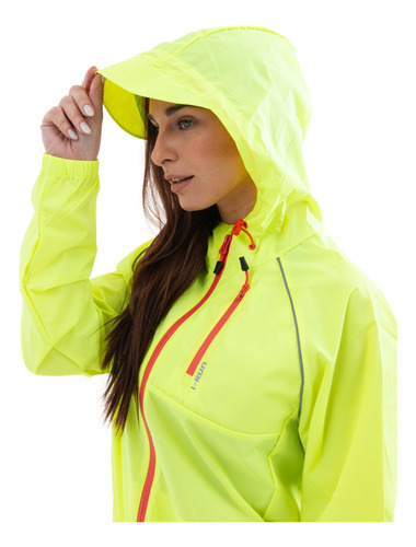 Campera Rompeviento Impermeable Mujer I Run Ciclismo 