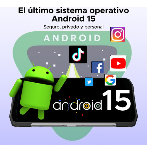 Doogee Blade 20 Teléfonos Móviles Rugerizados Celular Resistente Con 10300mah De Batería, Pantalla Ips 6.6, Android 15 Nfc Y Triple Ranura Sim/tf