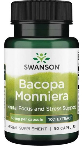 Extracto De Bacopa Monniera 10: 1 Extrac 50 Mg 90 Caps De Sw