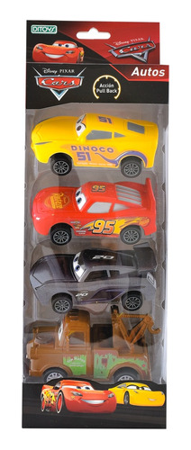 Cars Set X4 Vehiculos Autos Pull Back Rayo Mc Queen Orig Ed