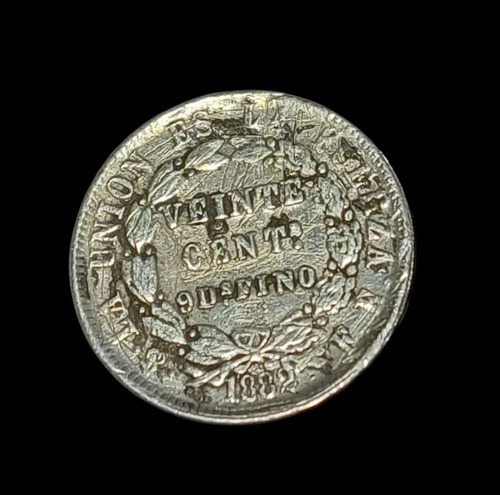 Moneda Bolivia 20 Centavos, 1882 Plata 0.900 Km# 159.1 - 267