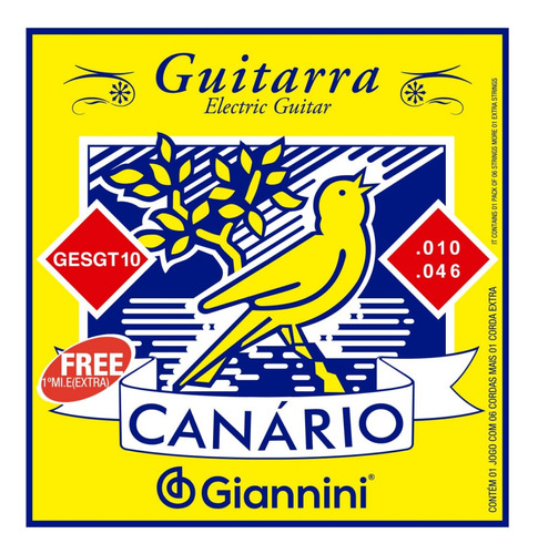 Imagem 1 de 1 de Encordoamento Guitarra Canário 0.10 Jg Cordas