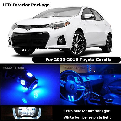 8pcs Led Para Interiores Extra Azul Bombillas Kit 2009 Toyot