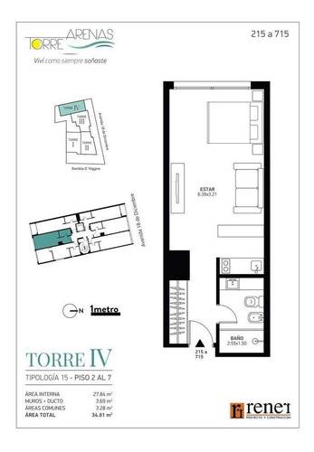 Imagen 2 de 27 de Torre Arenas T4 U715 | Venta Apartamento Monoambiente A Estrenar En Malvín Sur - Rambla - Premium - Full Amenities - Entrega Inmediata!