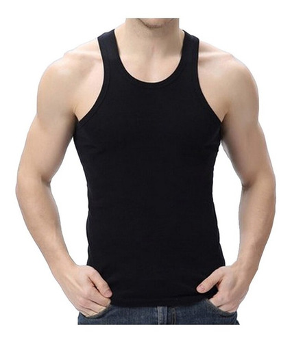 Camisetas Algodón Polera Sin Manga Musculosas Lisas Hombre 