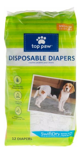 Panales Desechables Para Perros Top Paw - Paquete De 12 - Me