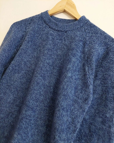 Sweater Pullover Lana De Alpaca Liso Peinado