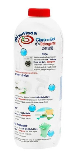 Imagen 2 de 3 de Blanqueador B Clorhada Cloro En Gel 1 L