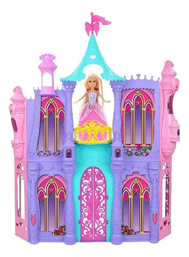 Castillo Princesas Casa De Muñecas 90 Cm Accesorios 24922 Color Multicolor