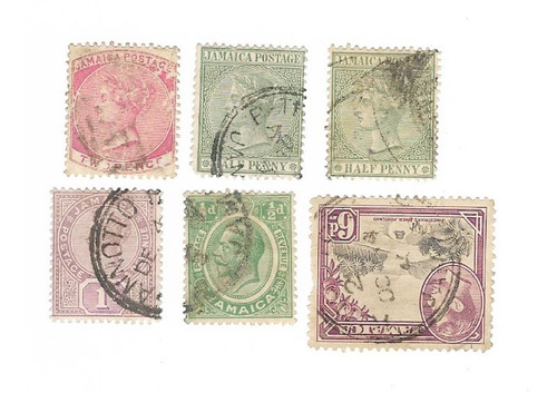 Lt1312. Lote De 6 Sellos De Jamaica. 1870-1938.