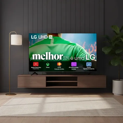 Smart TV LG UHD AI UA75 50 polegadas HDR10 Pro Processador α7 AI