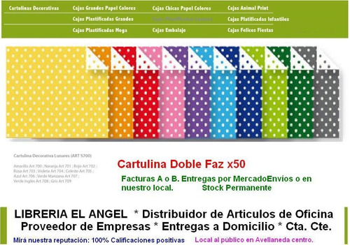 Cartulina Doble Faz X50u 50x70 Tipo Muresco Lunares Circulos