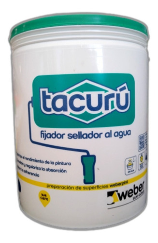 Fijador Sellador Al Agua Incoloro Mate 4 Lt Tacurú Sibaco