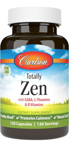 Totally Zen, Gaba, L-teanina Carlson 120 Cápsulas