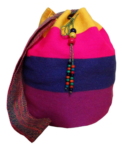 Mochila Artesanal Diseño Multicolor Tamaño Grande