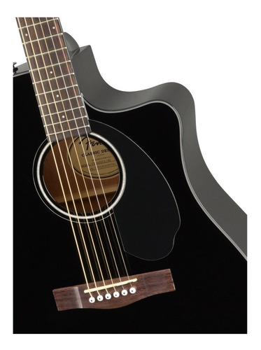 Imagen 5 de 5 de Guitarra Electroacústica Fender Classic Design CD-60SCE para diestros black brillante