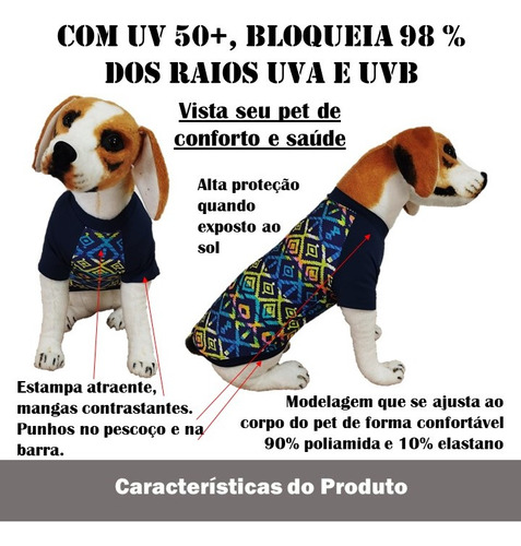 Roupa Roupinha Camiseta Pet Proteção Uv Uva E Uvb Tam. P