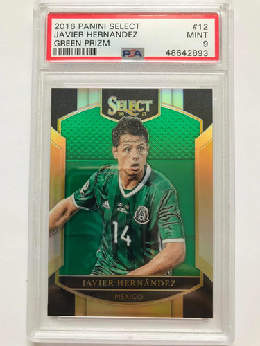 Panini Tarjeta Select Javier Hernández Green /5 Psa 9