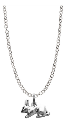 Collar Animales Dije Colgante Pareja Amigos Cadena Acero Plateado Conejo 2