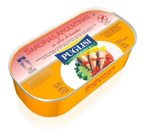 Pack X 3 Unid Sardina  Tomate 170 Gr Puglisi Pescaderia