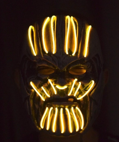 Imagen 2 de 3 de Mascara Thanos Avengers Halloween Led Luz Neon
