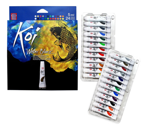 Sakura Koi - Juego De Acuarelas De Alta Calidad, 24 Colores,