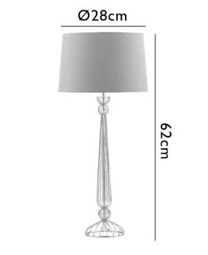 Abajur De Metal C/ Cúpula De Tecido Prata New Line Ab1025-pr