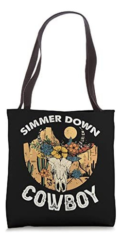 Bolsa De Tela Simmer Down Cowboy Western Vintage Cow Skull