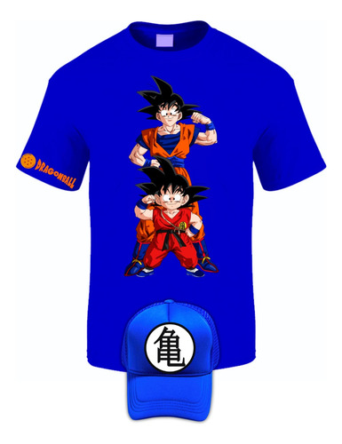 Camiseta Manga Corta Dragon Ball Z Goku Evol Obsequio Gorra