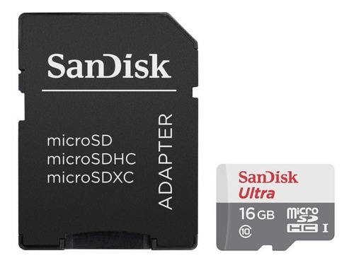 Memoria Micro Sd 16gb Sandisk Ultra Clase 10 Full Hd 80mb/s