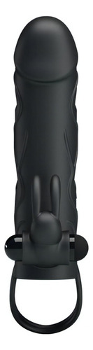 Anel vibratório de coelho com capa de silicone para pênis 14x3,5