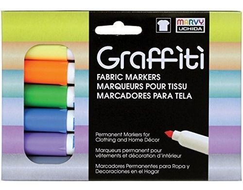 Juego De 6 Unidades De Uchida Graffiti Pastel Fabric Marker