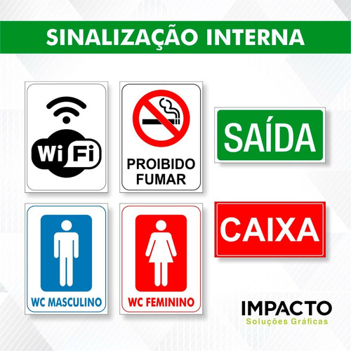 Placa Sinalização Interna Loja / Restaurante / Escritório