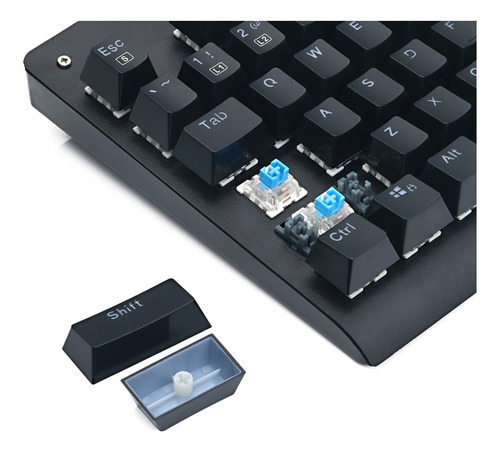 Teclado gamer Redragon Dark Avenger K568 QWERTY Outemu Blue português Brasil cor preto com luz RGB