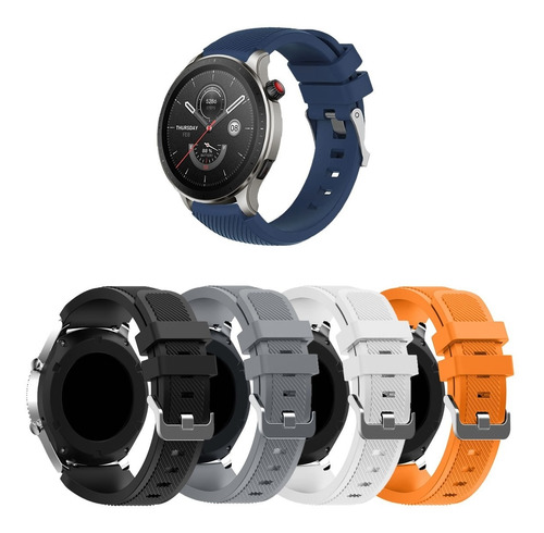 Kit 4x Pulseiras Para Amazfit Gtr4 A2166 Silicone 22mm