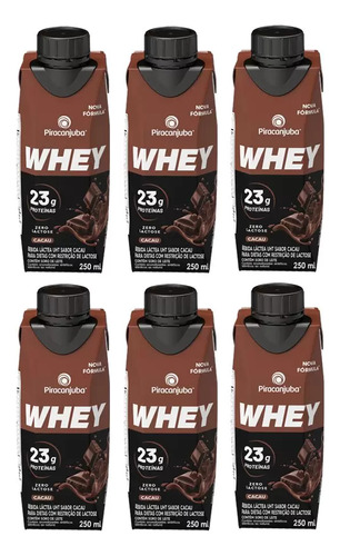 Kit Bebida Láctea Piracanjuba Whey Cacau Zero Lactose 250ml