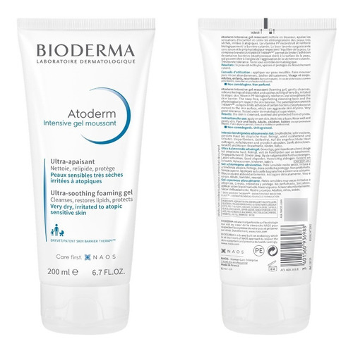 Imagen 2 de 3 de Gel Limpiador Bioderma Atoderm Intensive Gel Moussant 200ml