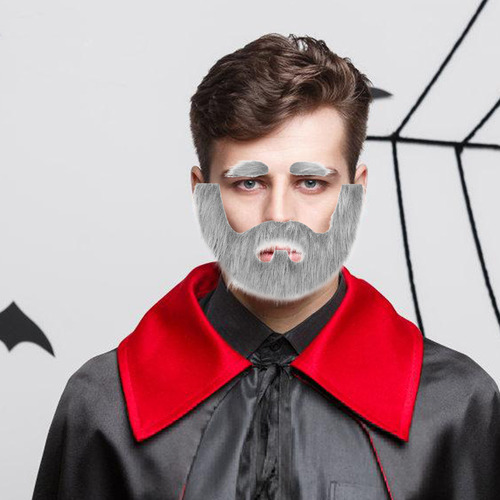Set De 3 Juegos De Barba Y Cejas Postizas, Barba Autoadhesiv