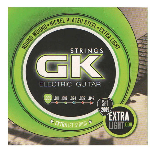 Encordado Para Guitarra Eléctrica Gk Calibre .009