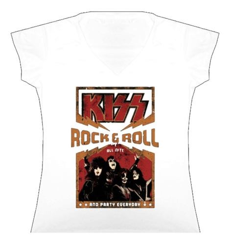 Blusa Kiss Rock Metal Bca Tienda Urbanoz