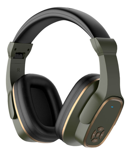 Fone De Ouvido Sem Fio Com Rádio Fm E Função Caixa De Som E Microfone Over-ear Fone Gamer Headset Bluetooth Cor Verde Basike Ba-fon6667