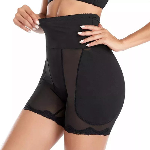 Pantalones Cortos De Cintura Alta Con Relleno En La Cadera