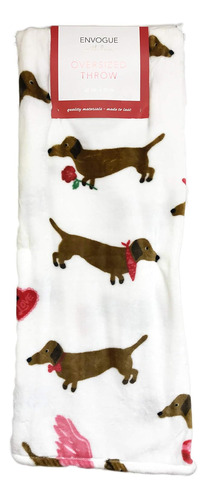 Cute Dachshund Wiener Dogs Holding Roses Adorning Red P...